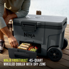 Ninja FrostVault™ 45qt Wheeled Cooler with Dry Zone, Charcoal Gray