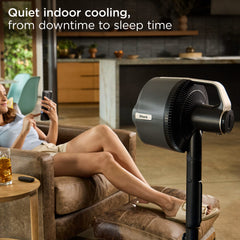 Shark FlexBreeze™ Pro Mist Indoor Outdoor Pedestal & Table Fan With Water Tank (Charcoal) - Charcoal Grey