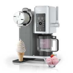 Ninja Creami Scoop & Swirl Soft Serve Ice Cream Machine in Sage - Platinum Silver