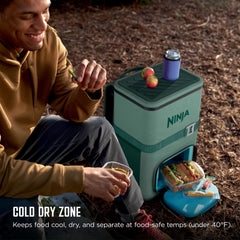 Ninja Outdoor FrostVault™ Go 36-Can Backpack Soft Cooler with Cold Dry Zone, Lakeshore Blue - Spruce