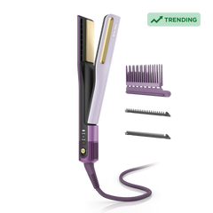 Shark SilkiPro™ Hair Straightener and Dryer in Rose - Plum Satin