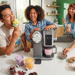 Ninja Creami Scoop & Swirl Soft Serve Ice Cream Machine in Sage - Platinum Silver
