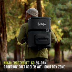 Ninja FrostVault™ Go Backpack Cooler & Crispi® Cooking System Bundle, Charcoal Gray