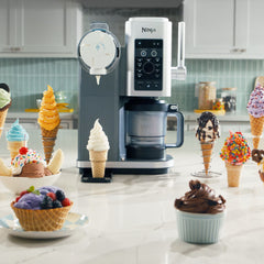 Ninja Creami Scoop & Swirl Soft Serve Ice Cream Machine in Sage - Platinum Silver
