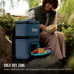 Ninja Outdoor FrostVault™ Go 24-Can Backpack Soft Cooler with Cold Dry Zone, Waterside Wind Down - Waterside Wind Down