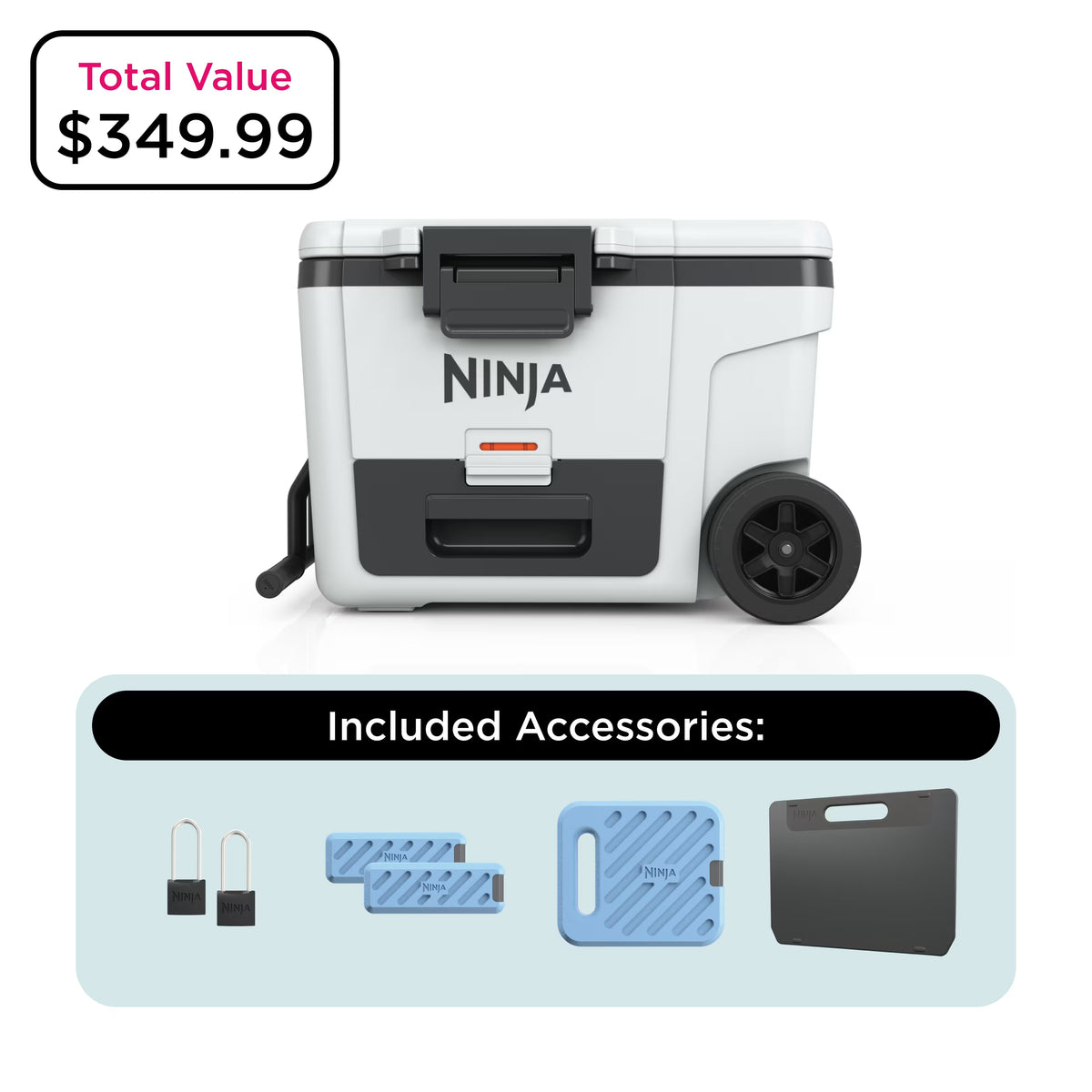 Ninja FrostVault™ 45qt Wheeled Cooler with Dry Zone, Cloud White