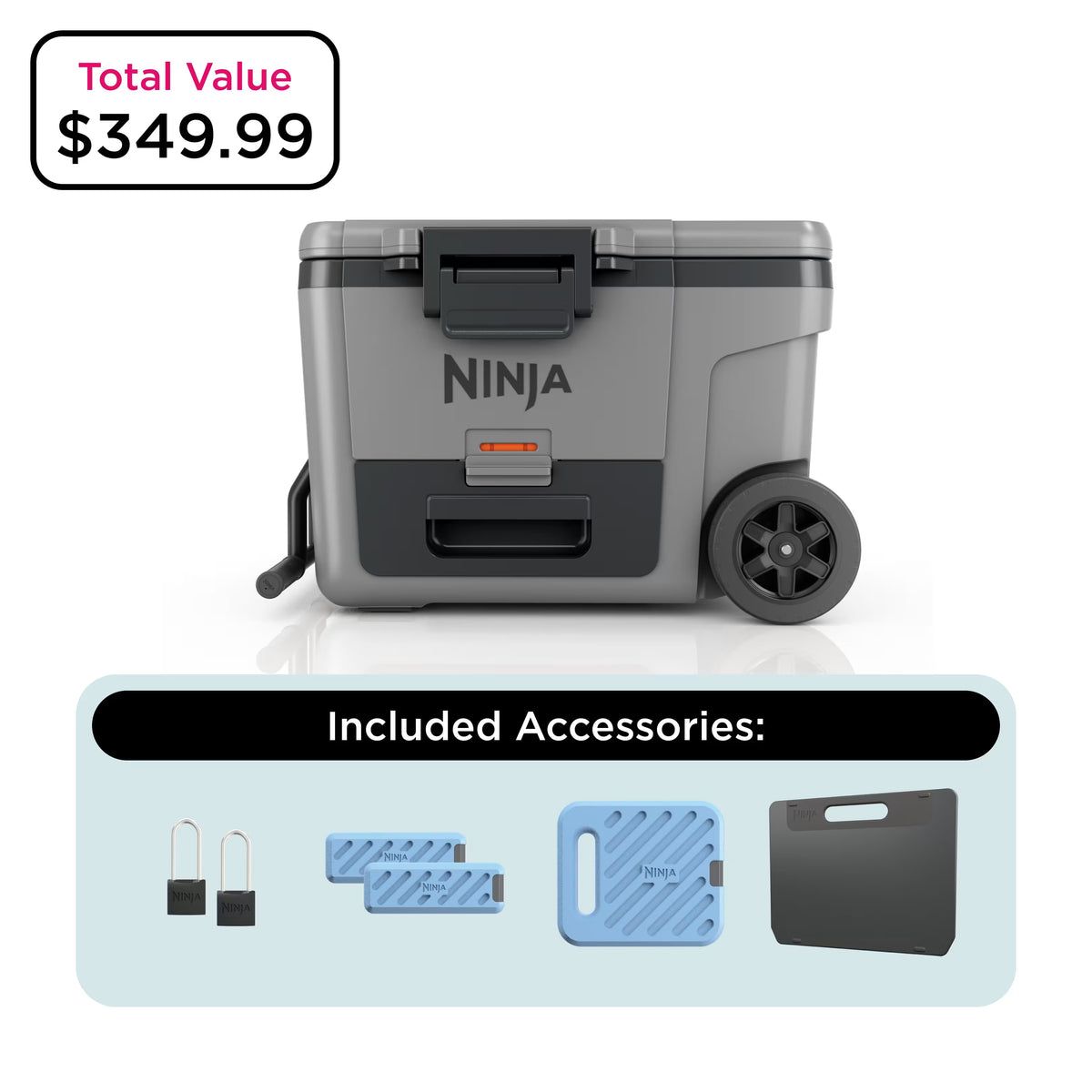 Ninja FrostVault™ 45qt Wheeled Cooler with Dry Zone, Slate Gray
