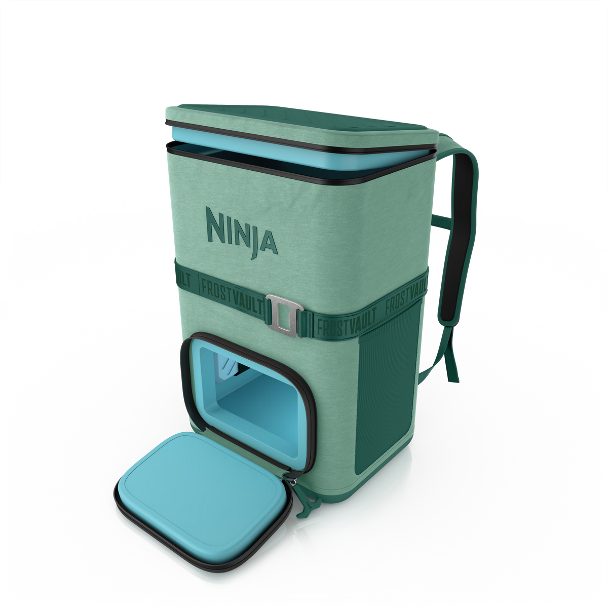 Ninja Outdoor FrostVault™ Go 36-Can Backpack Soft Cooler with Cold Dry Zone, Lakeshore Blue - Spruce