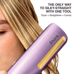 Shark SilkiPro™ Hair Straightener and Dryer in Rose - Plum Satin