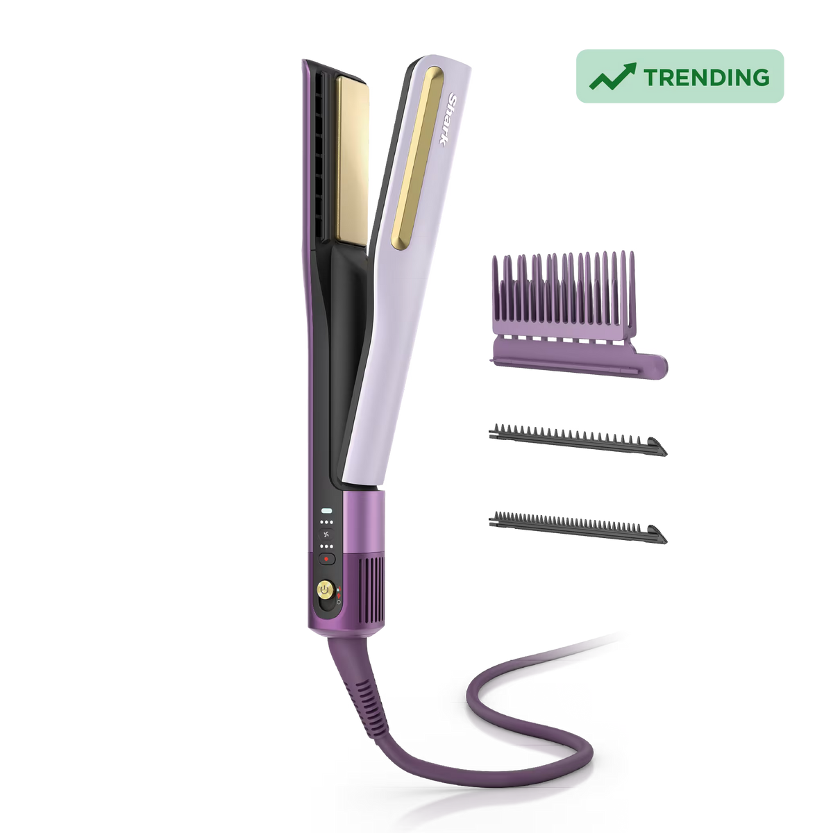 Shark SilkiPro™ Hair Straightener and Dryer in Rose - Plum Satin