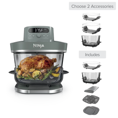 Build Your Own Ninja Crispi® Pro 6-in-1 Glass Countertop Air Fryer, Ash Gray